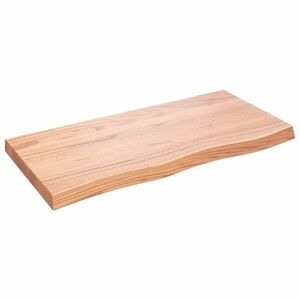 vidaXL világosbarna kezelt tömör fa fürdőszobai pult 100x50x(2-6) cm kép