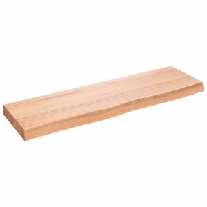 vidaXL világosbarna kezelt tömör fa fürdőszobai pult 100x30x(2-6) cm kép