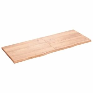 vidaXL világosbarna kezelt tömör fa fürdőszobai pult 160x60x(2-4) cm kép