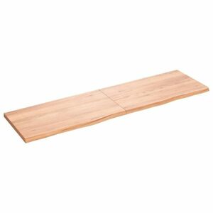 vidaXL világosbarna kezelt tömör fa fürdőszobai pult 180x50x(2-4) cm kép