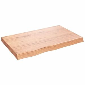 vidaXL világosbarna kezelt tömör tölgyfa asztallap 80x50x(2-6) cm kép