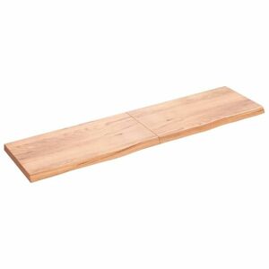 vidaXL világosbarna kezelt tömör tölgyfa asztallap 200x50x(2-6) cm kép