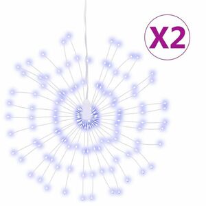 vidaXL 2 db karácsonyi kék csillagfény 140 db LED 17 cm kép