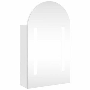 vidaXL fehér ívelt tükrös fürdőszobaszekrény LED-del 42 x 13 x 70 cm kép