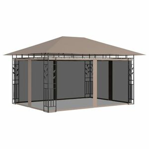 vidaXL tópszínű pavilon szúnyoghálóval 4 x 3 x 2, 73 m 180 g/m² kép