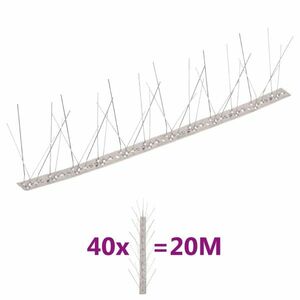 vidaXL 40 db 20 m-es 5-soros rozsdamentes acél madár- és galambtüske kép