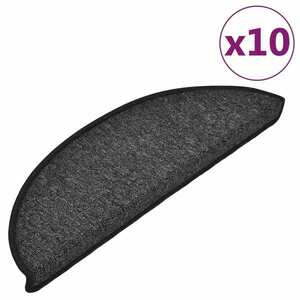 vidaXL 10 db antracitszürke lépcsőszőnyeg 56x17x3 cm kép