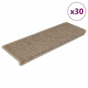 vidaXL 30 db lépcsőszőnyegek öntapadós szizál kinézetű 65x21x4 cm kép