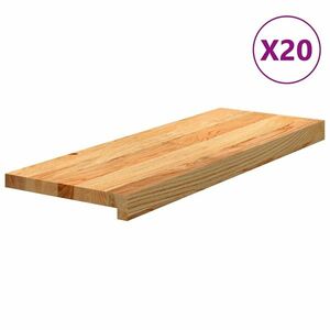 vidaXL 20 db tömör tölgyfa világosbarna lépcsőfokok 70x30x2 cm kép