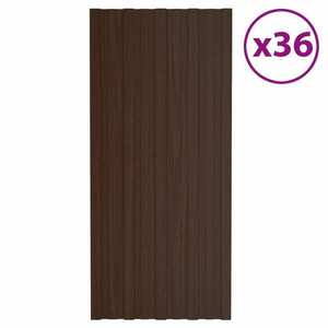 vidaXL 36 db barna horganyzott acél tetőpanel 100 x 45 cm kép