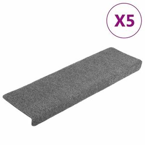 vidaXL 5 db tűlyukasztott világosszürke lépcsőszőnyeg 65x21x4 cm kép