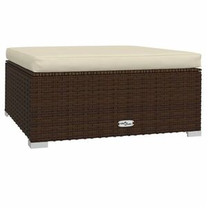 vidaXL barna polyrattan kerti lábtartó párnával 70 x 70 x 30 cm kép