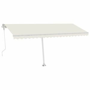 vidaXL krémszínű automata szélérzékelős és LED-es napellenző 500x300cm kép