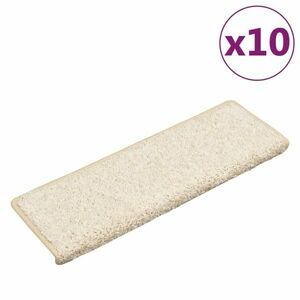 vidaXL 10 db fehér lépcsőszőnyeg 65x21x4 cm kép