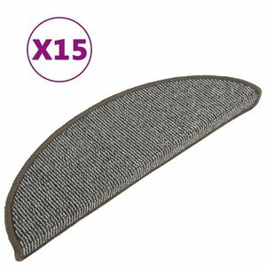 vidaXL 15 db szürke lépcsőszőnyeg 56 x 17 x 3 cm kép