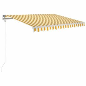 vidaXL sárga-fehér szélérzékelős és LED-es napellenző 350 x 250 cm kép