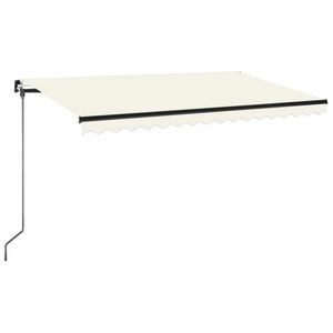 vidaXL krémszínű kézzel kihúzható LED-es napellenző 450 x 350 cm kép