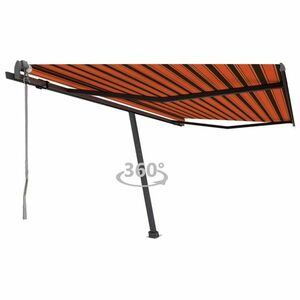 vidaXL narancssárga-barna automata póznás napellenző 450 x 300 cm kép