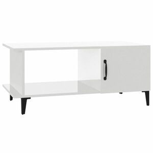vidaXL magasfényű fehér szerelt fa dohányzóasztal 90 x 50 x 40 cm kép