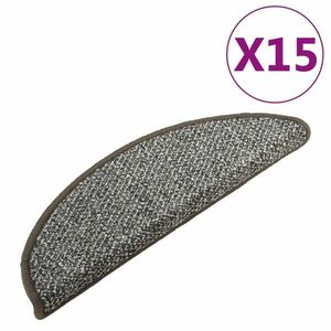 vidaXL 15 db antracitszürke lépcsőszőnyeg 65x21x4 cm kép