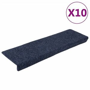 vidaXL 10 db antracitszürke tűlyukasztott lépcsőszőnyeg 65x21x4 cm kép