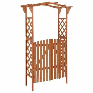 vidaXL tömör fenyőfa pergola kapuval 116 x 40 x 204 cm kép