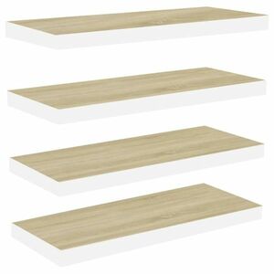 vidaXL 4 db tölgyszínű és fehér MDF lebegő fali polc 80x23, 5x3, 8 cm kép