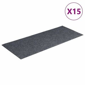 vidaXL 15 db világosszürke öntapadó lépcsőszőnyeg 60 x 25 cm kép