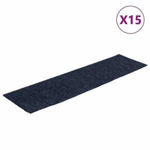 vidaXL 15 db szürkéskék négyszögletes öntapadó lépcsőszőnyeg 76x20cm kép