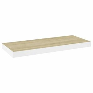 vidaXL tölgyszínű és fehér MDF lebegő fali polc 60 x 23, 5 x 3, 8 cm kép