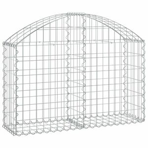 vidaXL íves horganyzott vas gabion kosár 100x30x60/80 cm kép