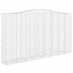 vidaXL íves horganyzott vas gabion kosár 400x50x220/240 cm kép