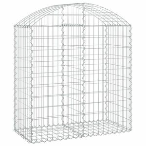 vidaXL íves horganyzott vas gabion kosár 100x50x100/120 cm kép