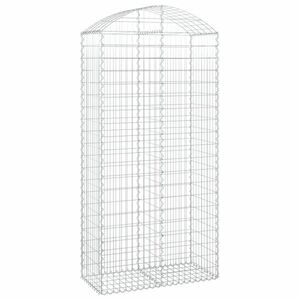 vidaXL íves horganyzott vas gabion kosár 100x50x200/220 cm kép