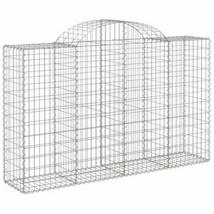 vidaXL íves horganyzott vas gabion kosár 200x50x120/140 cm kép