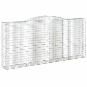 vidaXL íves horganyzott vas gabion kosár 400x50x180/200 cm kép