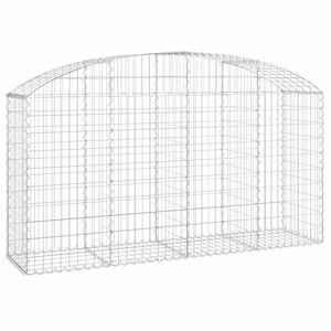 vidaXL íves horganyzott vas gabion kosár 200x50x100/120 cm kép