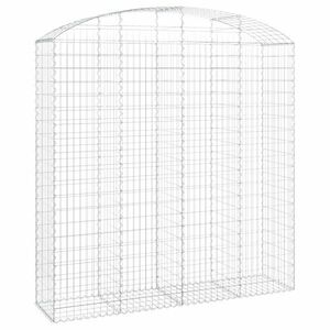 vidaXL íves horganyzott vas gabion kosár 200x50x200/220 cm kép