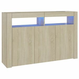 vidaXL sonoma tölgy színű tálalószekrény LED-ekkel 115, 5 x 30 x 75 cm kép