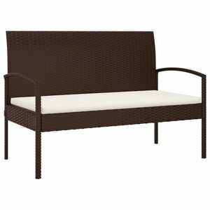 vidaXL barna polyrattan kerti pad párnával 105 cm kép