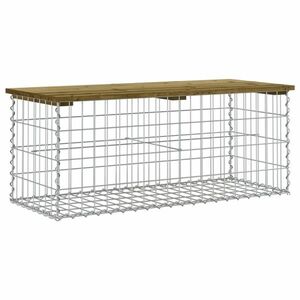 vidaXL impregnált fenyőfa gabion kerti pad 103 x 44 x 42 cm kép