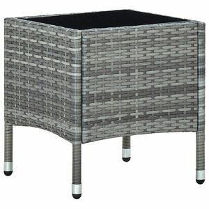 vidaXL szürke polyrattan kerti asztal 40 x 40 x 45 cm kép