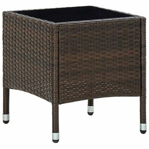 vidaXL barna polyrattan kerti asztal 40 x 40 x 45 cm kép