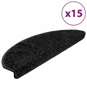 vidaXL 15 db fekete lépcsőszőnyeg 65 x 21 x 4 cm kép