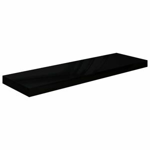 vidaXL magasfényű fekete MDF lebegő fali polc 80 x 23, 5 x 3, 8 cm kép