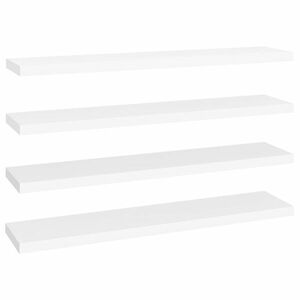 vidaXL 4 db fehér MDF lebegő fali polc 120 x 23, 5 x 3, 8 cm kép