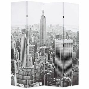 vidaXL fekete-fehér New York mintás paraván 160 x 170 cm kép