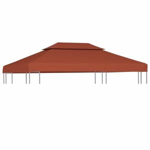 vidaXL terrakotta kétszintes pavilon tetőponyva 310 g/m² 4 x 3 m kép