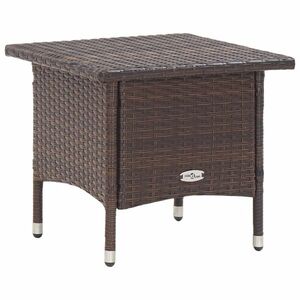 vidaXL barna polyrattan teázóasztal 50 x 50 x 47 cm kép