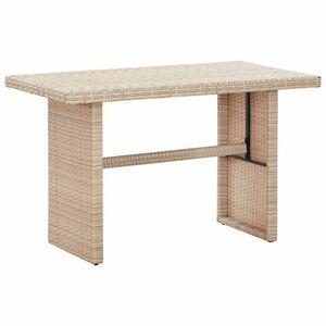 vidaXL bézs polyrattan kerti asztal 110 x 60 x 67 cm kép